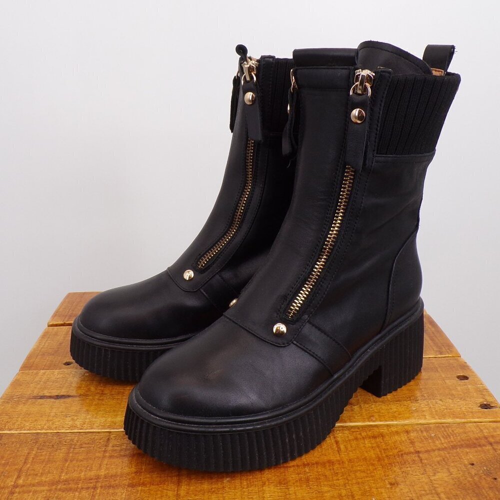 Leather Moto Black Boots Belle & Bloom More To Come Women Us 5 - 5.5 Eu 36. Euc — image 2 of 8